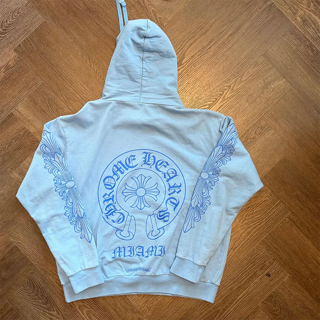 Chrome Hearts Miami Exclusive Horseshoe Hoodie 'Baby Blue'