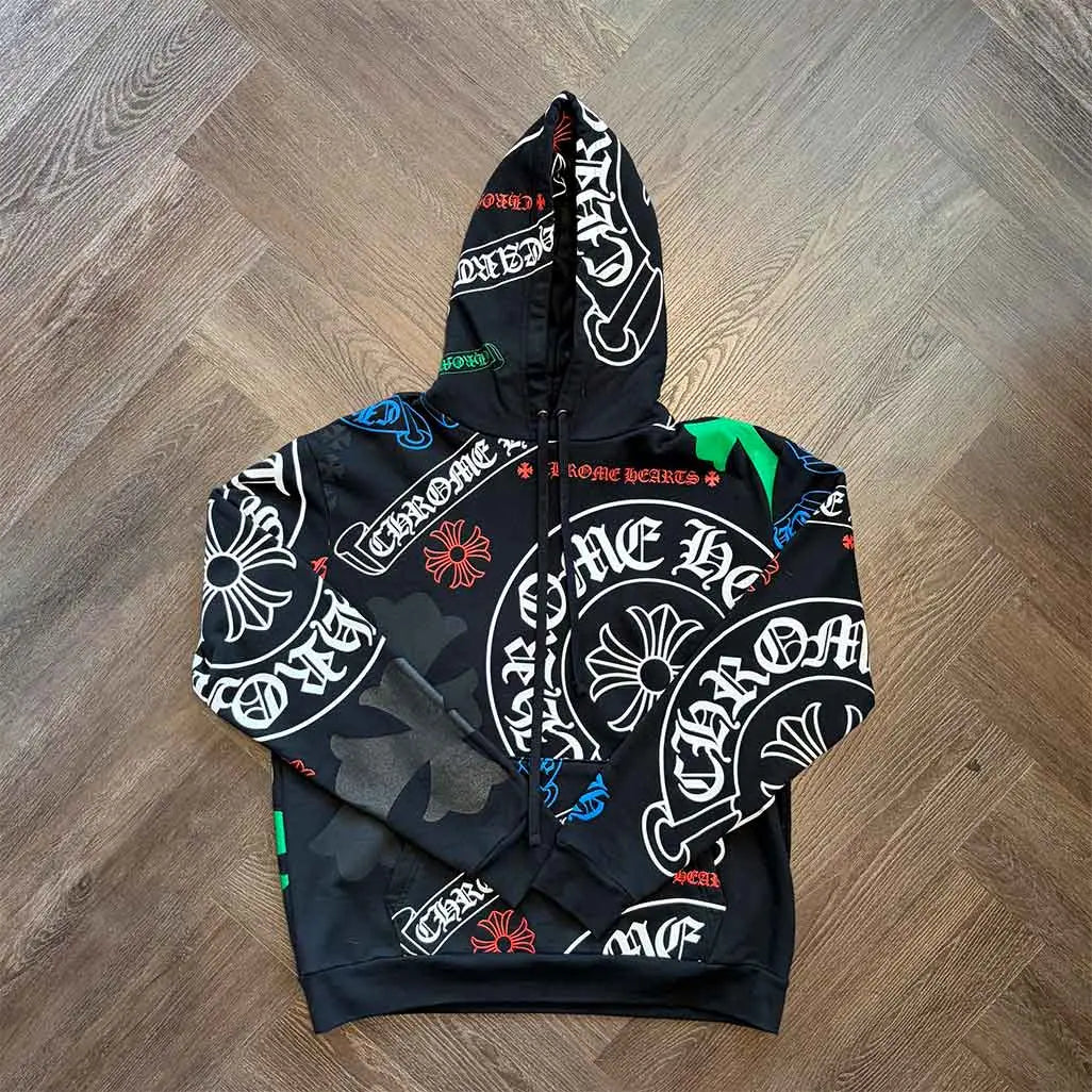 Chrome Hearts Stencil Hoodie 'Black/Multicolor'