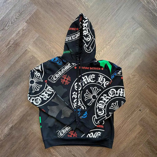 Chrome Hearts Stencil Hoodie 'Black/Multicolor'