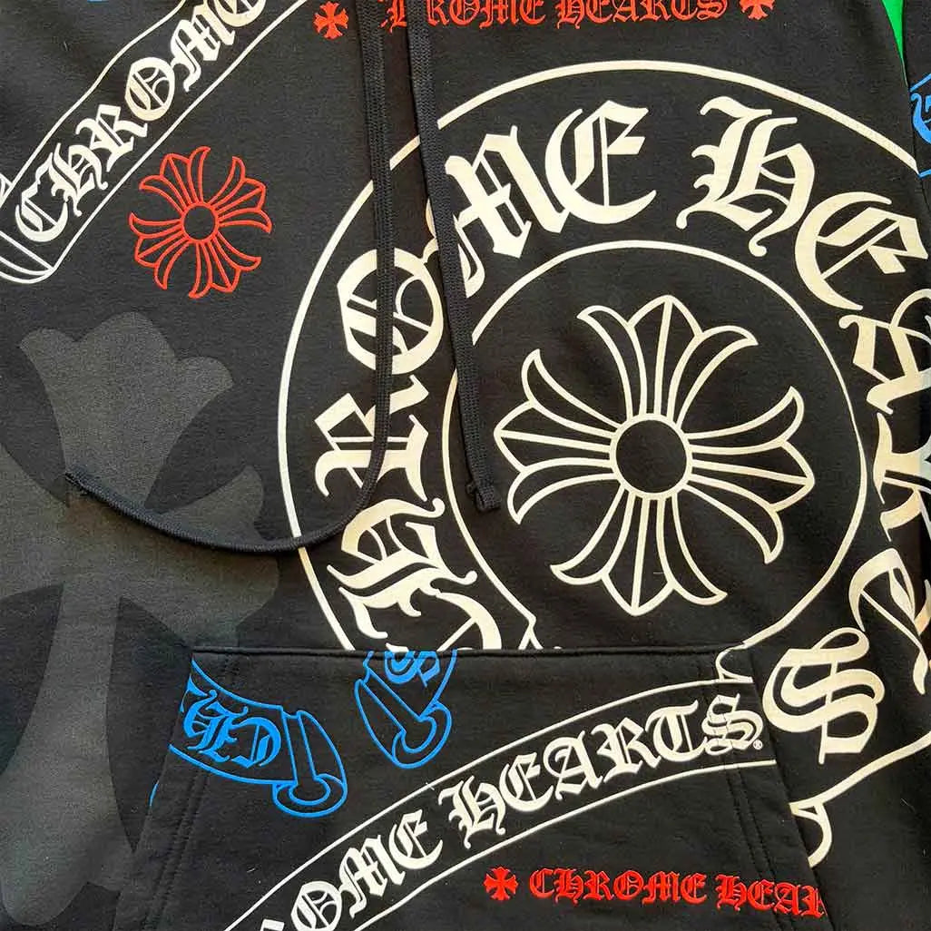 Chrome Hearts Stencil Hoodie 'Black/Multicolor'