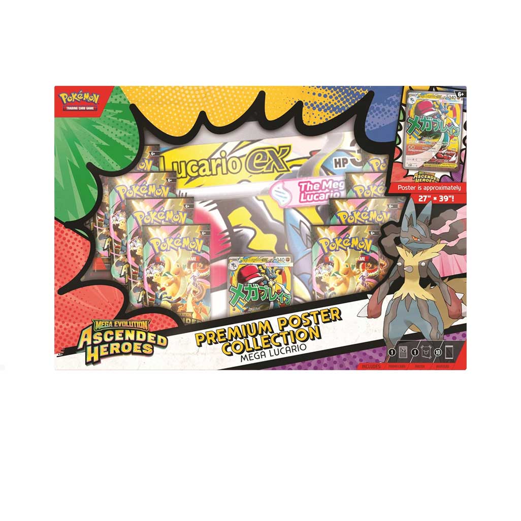 2026 Pokémon Mega Evolution Ascended Heroes Mega Lucario Premium Poster Collection