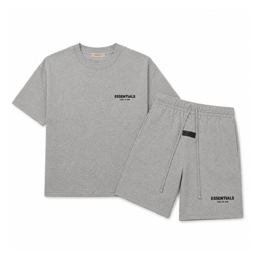 Fear of God Essentials Dark Oatmeal T-Shirt & Sweatshort Set