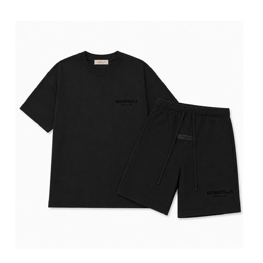 Fear of God Essentials Black T-Shirt & Sweatshort Set