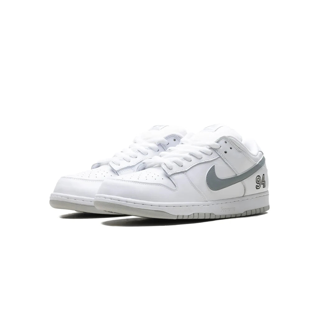 Nike SB Dunk Low Supreme 94 White Metallic Silver