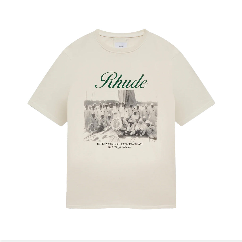 RHUDE Virgin Islands Script T-Shirt Beige