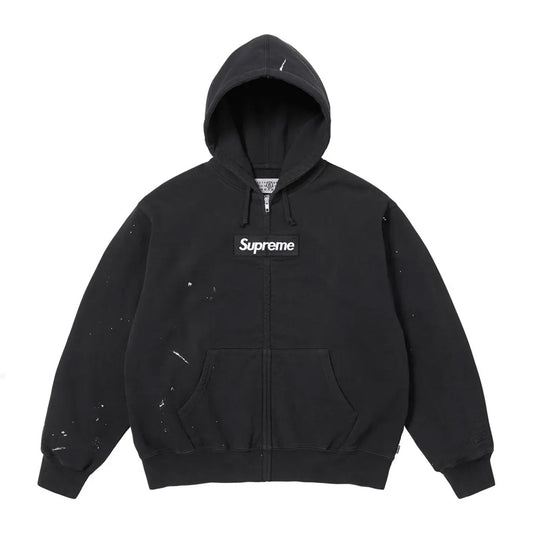 Supreme MM6 Maison Margiela Box Logo Zip Up Hooded Sweatshirt Black