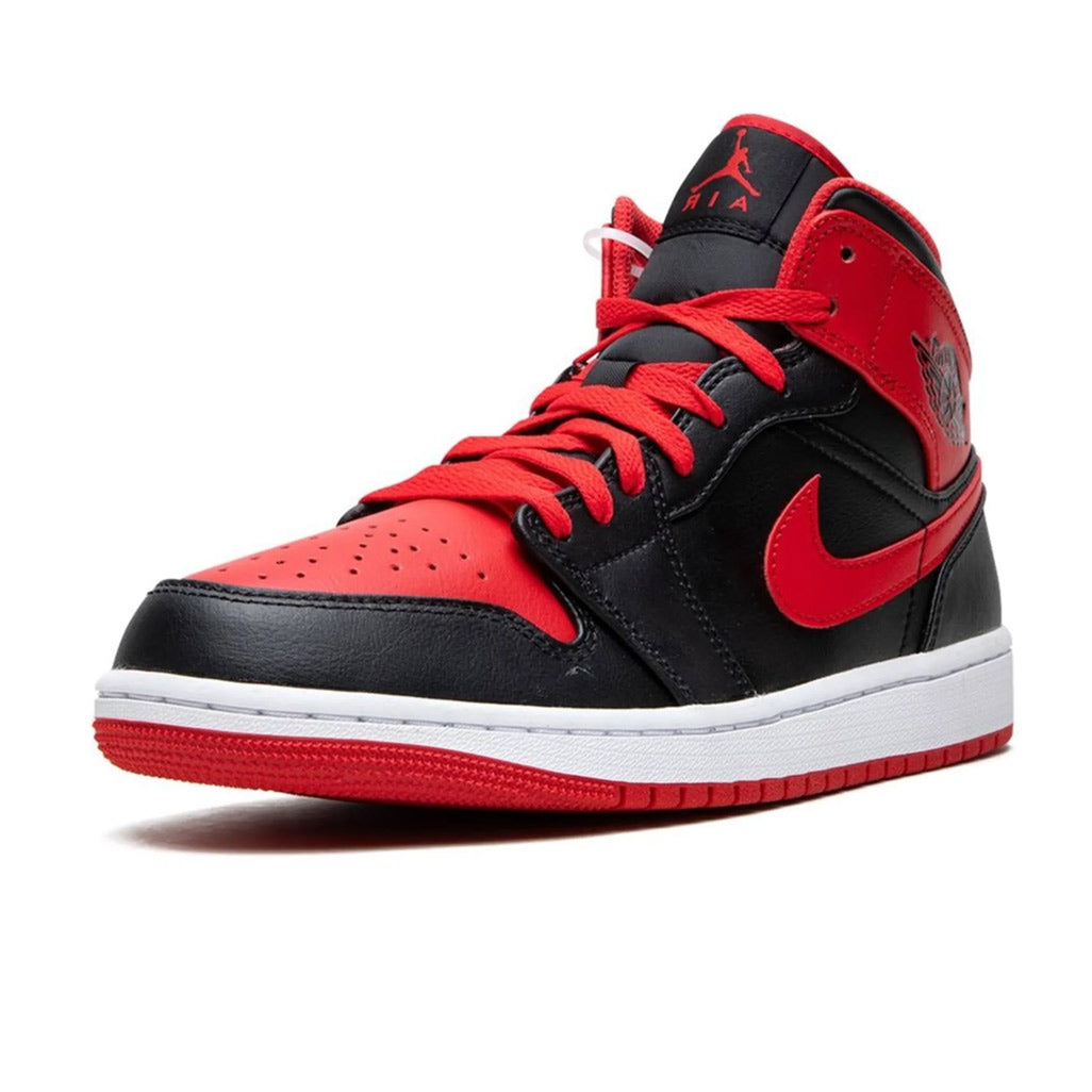 Air Jordan 1 Mid Black Fire Red