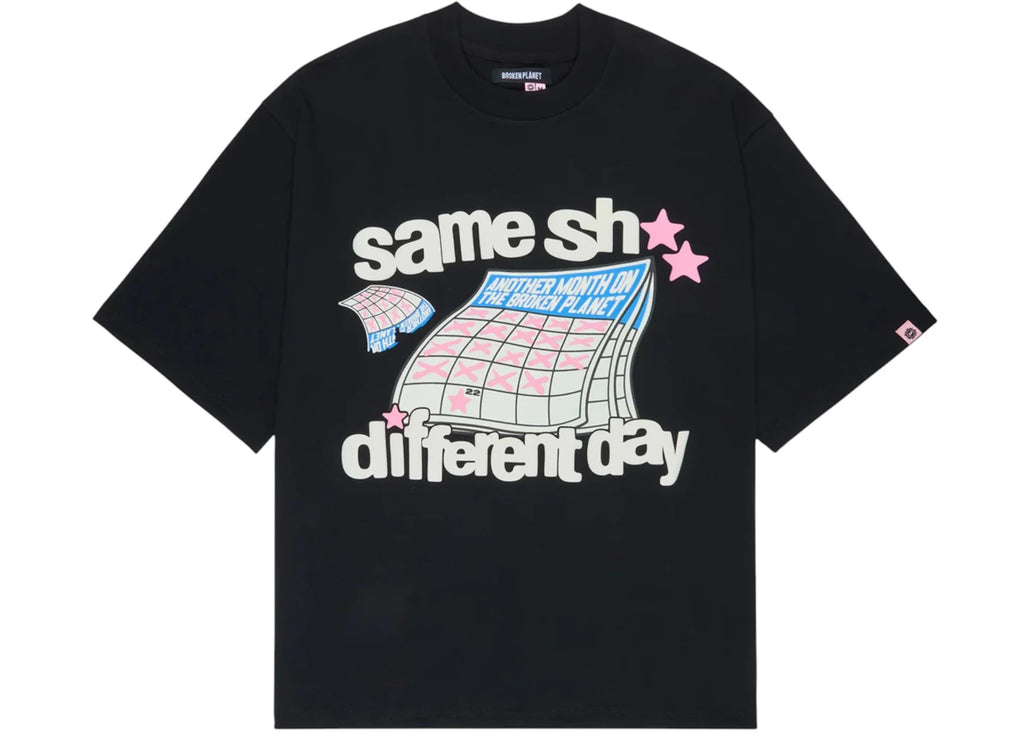 Broken Planet Different Day T Shirt Midnight Black - 1