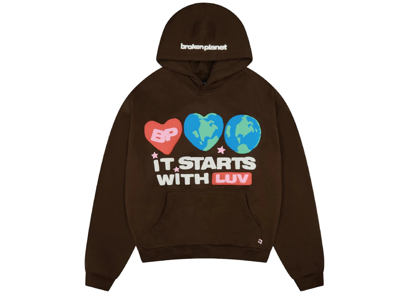 Broken Planet Luv Hoodie Mocha Brown - 1