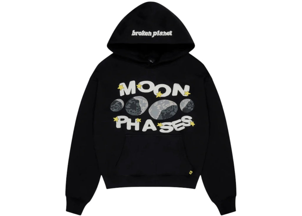 Broken Planet Moon Phases Hoodie Midnight Black - 2