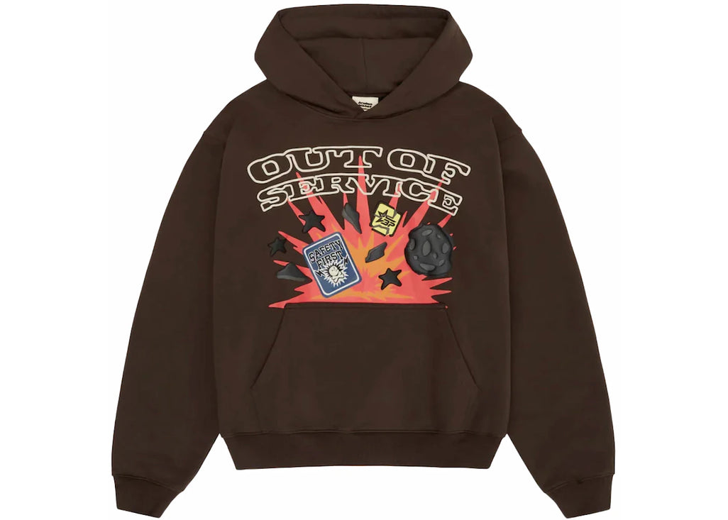 Broken Planet Out Of Service Hoodie Brown - 1