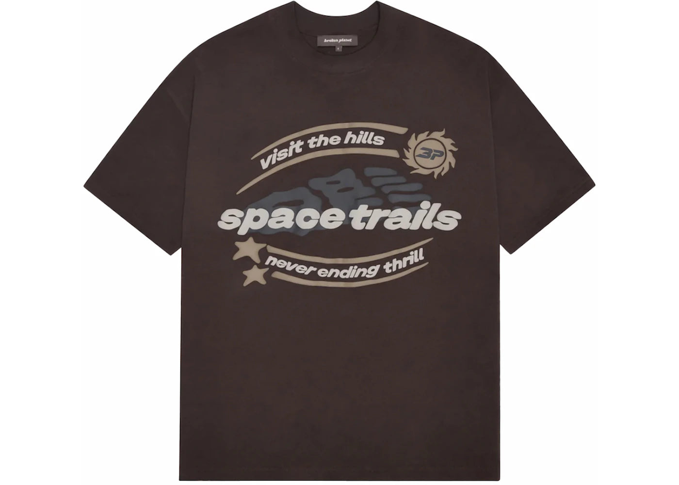 Broken Planet Space Trails T-shirt Mocha Brown - 1
