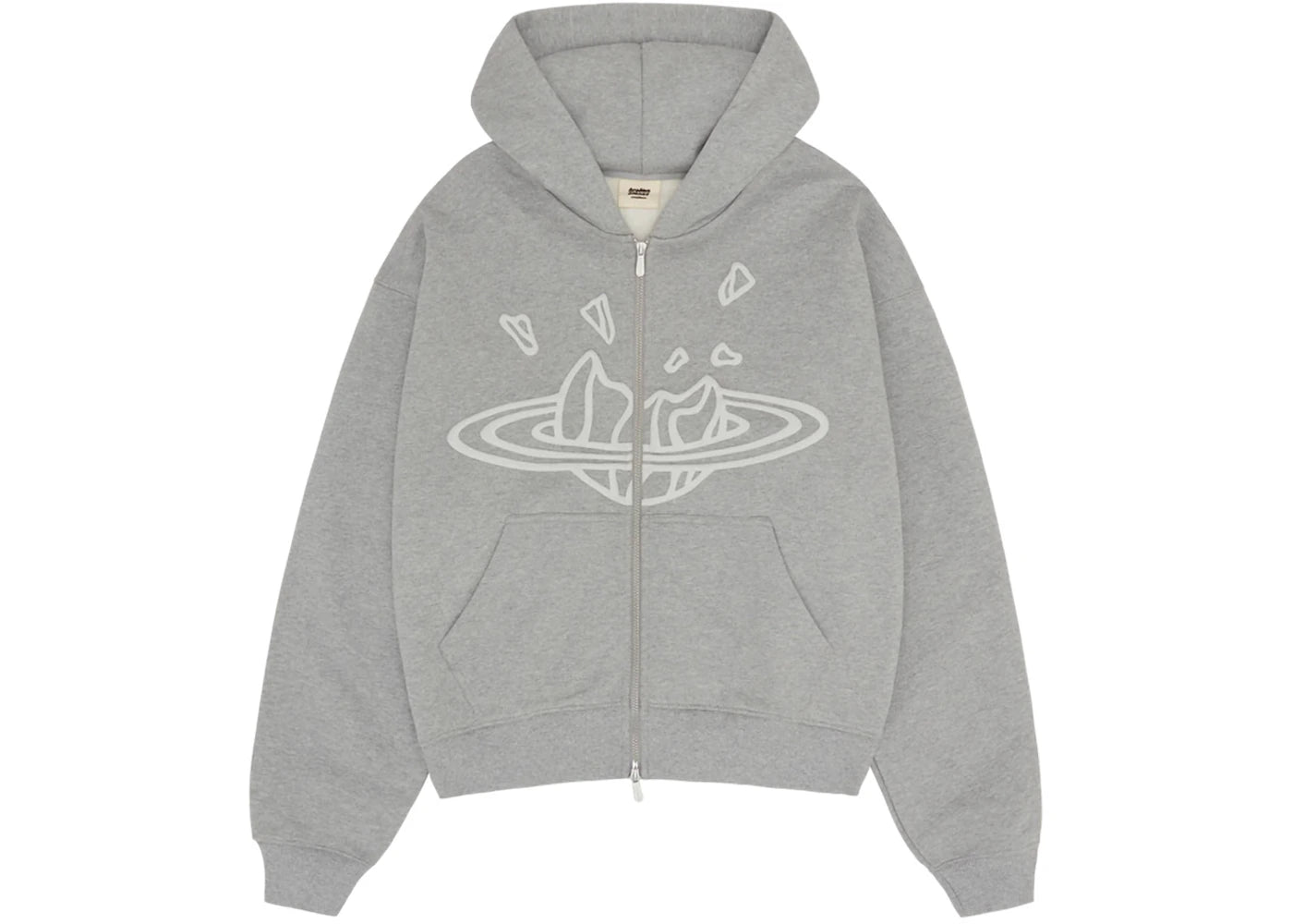Broken Planet Zip Up Hoodie Heather Grey - 1