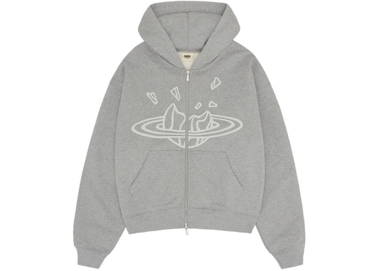 Broken Planet Zip Up Hoodie Heather Grey - 1