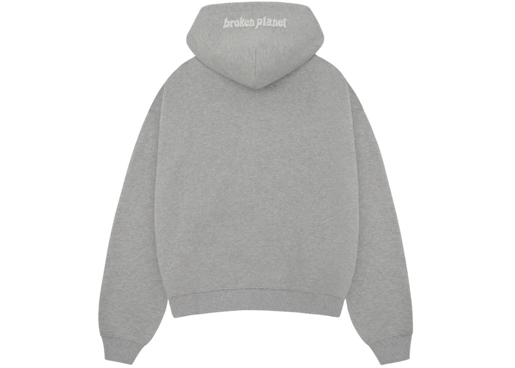 Broken Planet Zip Up Hoodie Heather Grey - 3
