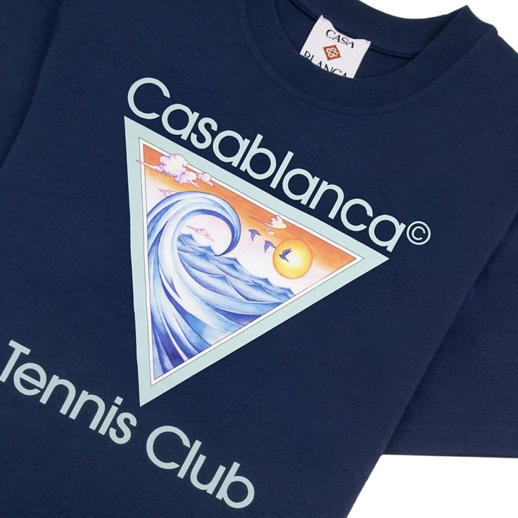 Casablanca Tennis Club Icon Printed T-shirt Navy
