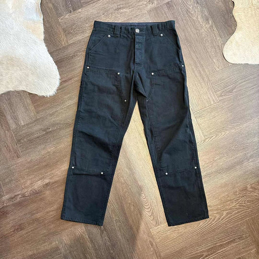 premium streetwear carpenter pants black