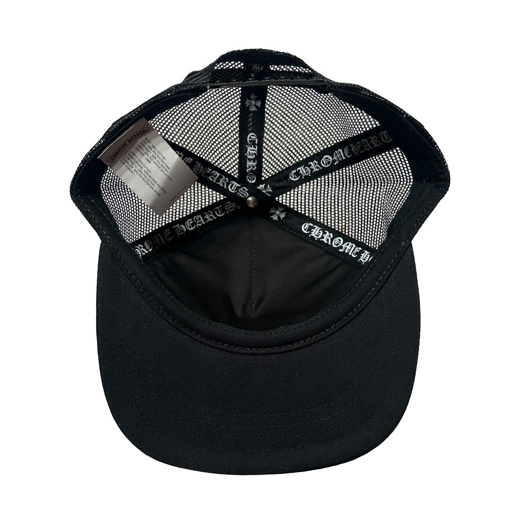 Chrome Hearts Cemetery Cross Leather Hat Black - 4