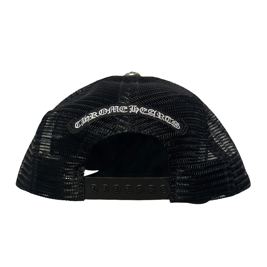 Chrome Hearts Cemetery Cross Leather Hat Black - 5