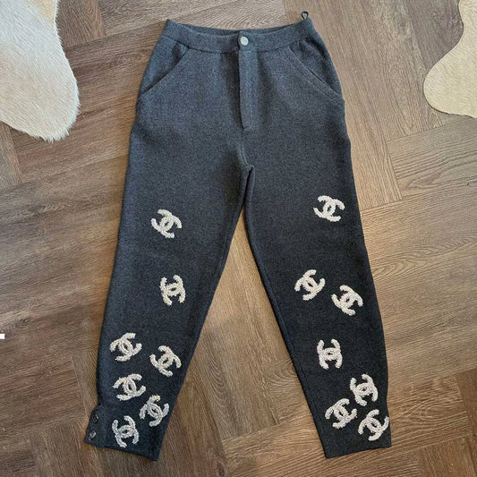 Chrome Hearts Chanel Grey Monogram Sweatpants - 1