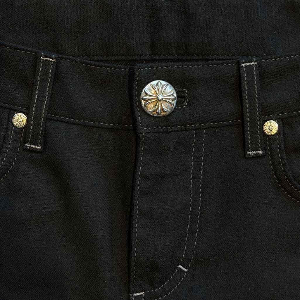 Chrome Hearts Cross Patch Black Denim Mini Skirt
