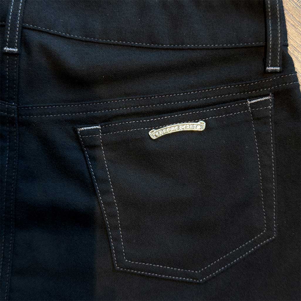 Chrome Hearts Cross Patch Black Denim Mini Skirt
