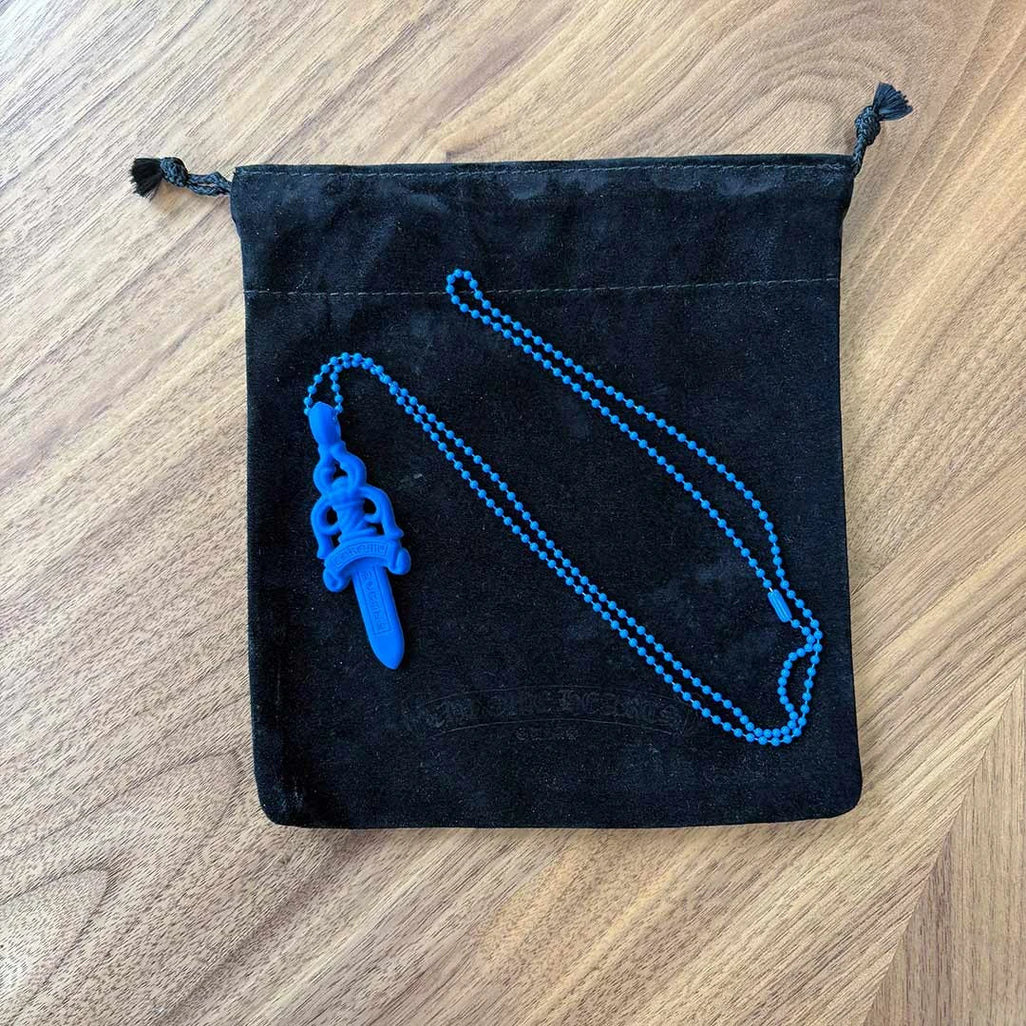 Chrome Hearts Dagger Necklace Blue Silicone - 1