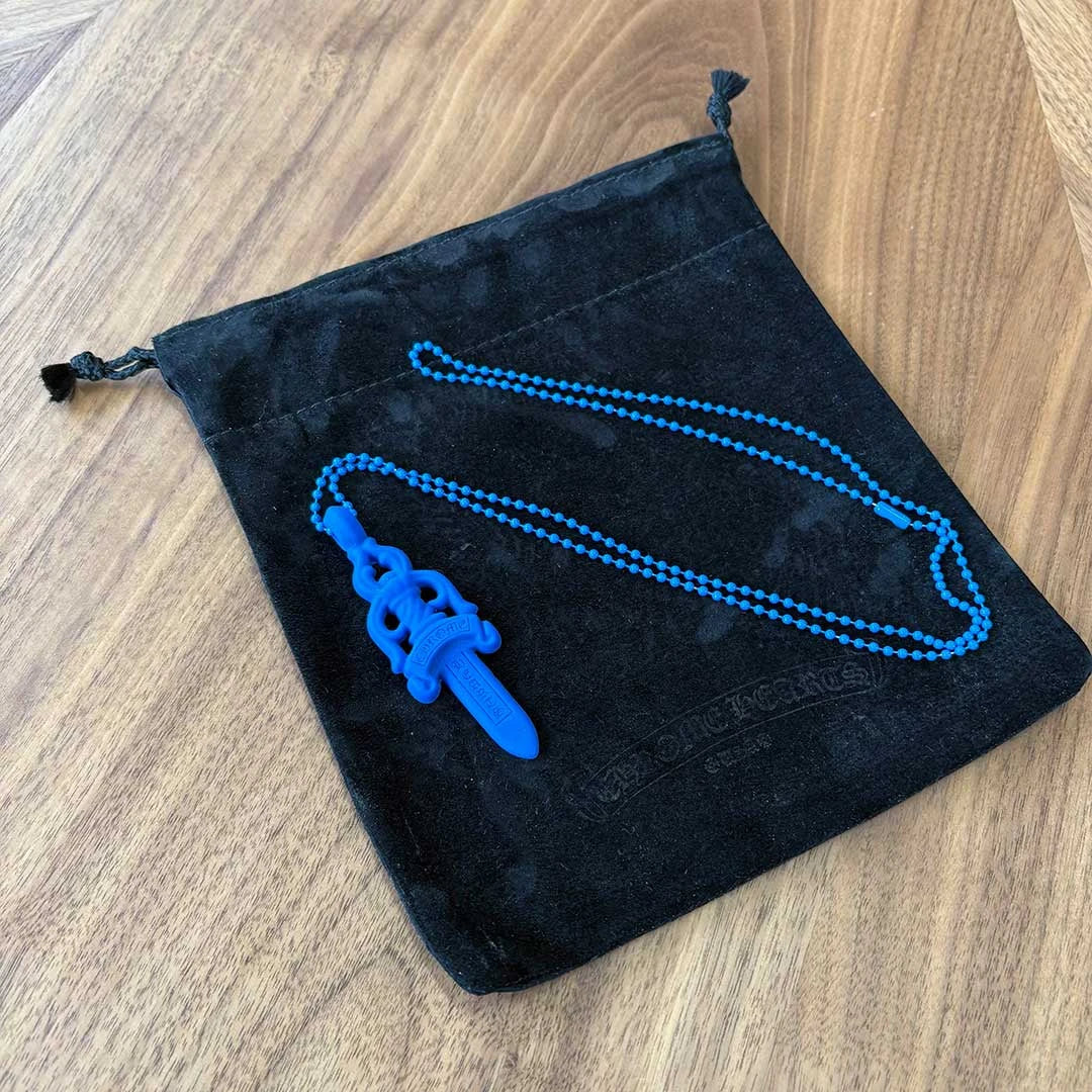 Chrome Hearts Dagger Necklace Blue Silicone - 2
