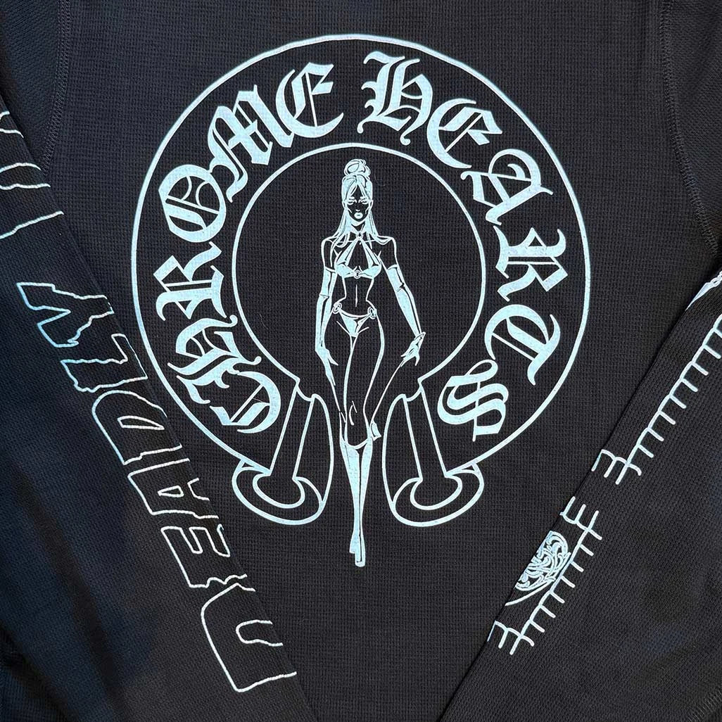 Chrome Hearts Deadly Doll Black Thermal T-Shirt - 2