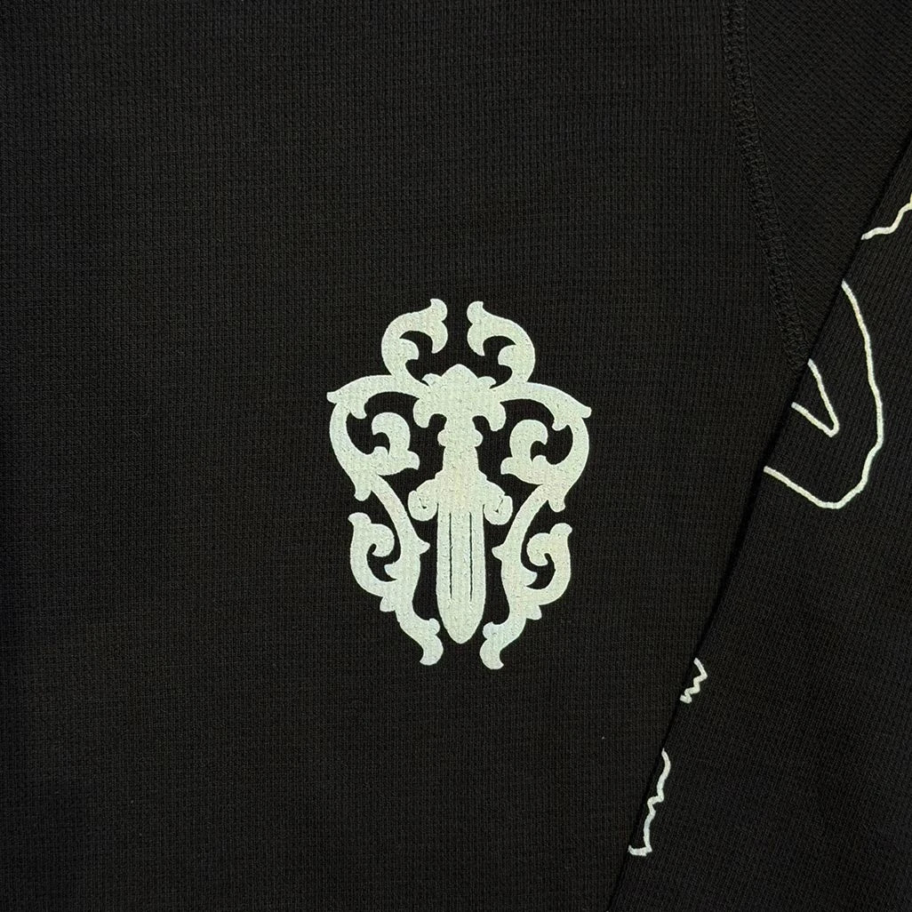 Chrome Hearts Deadly Doll Black Thermal T-Shirt - 4