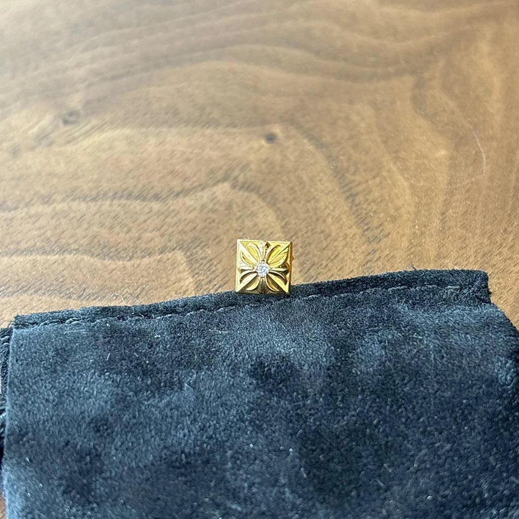 Chrome Hearts Gold Diamond Earring Stud - 3
