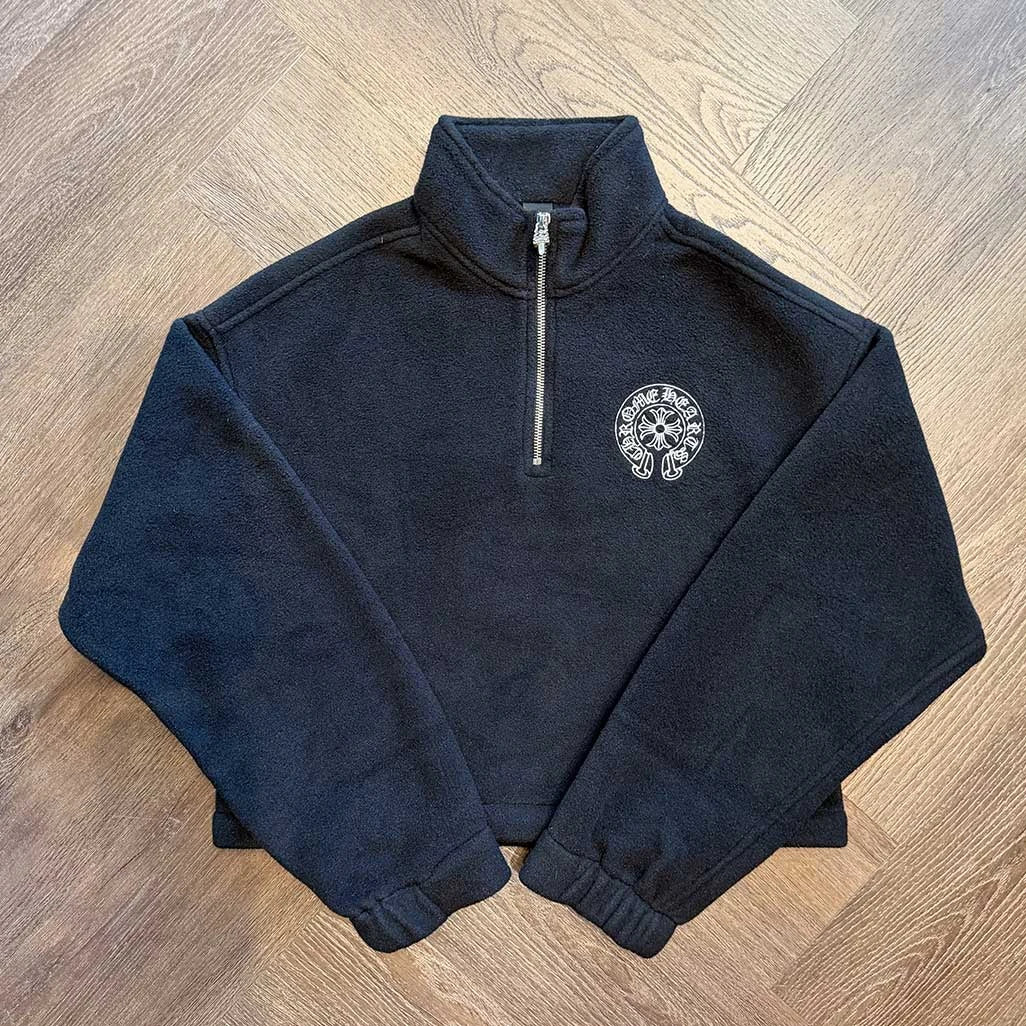 Chrome Hearts Half Zip Horse Shoe Jacket Black - 1