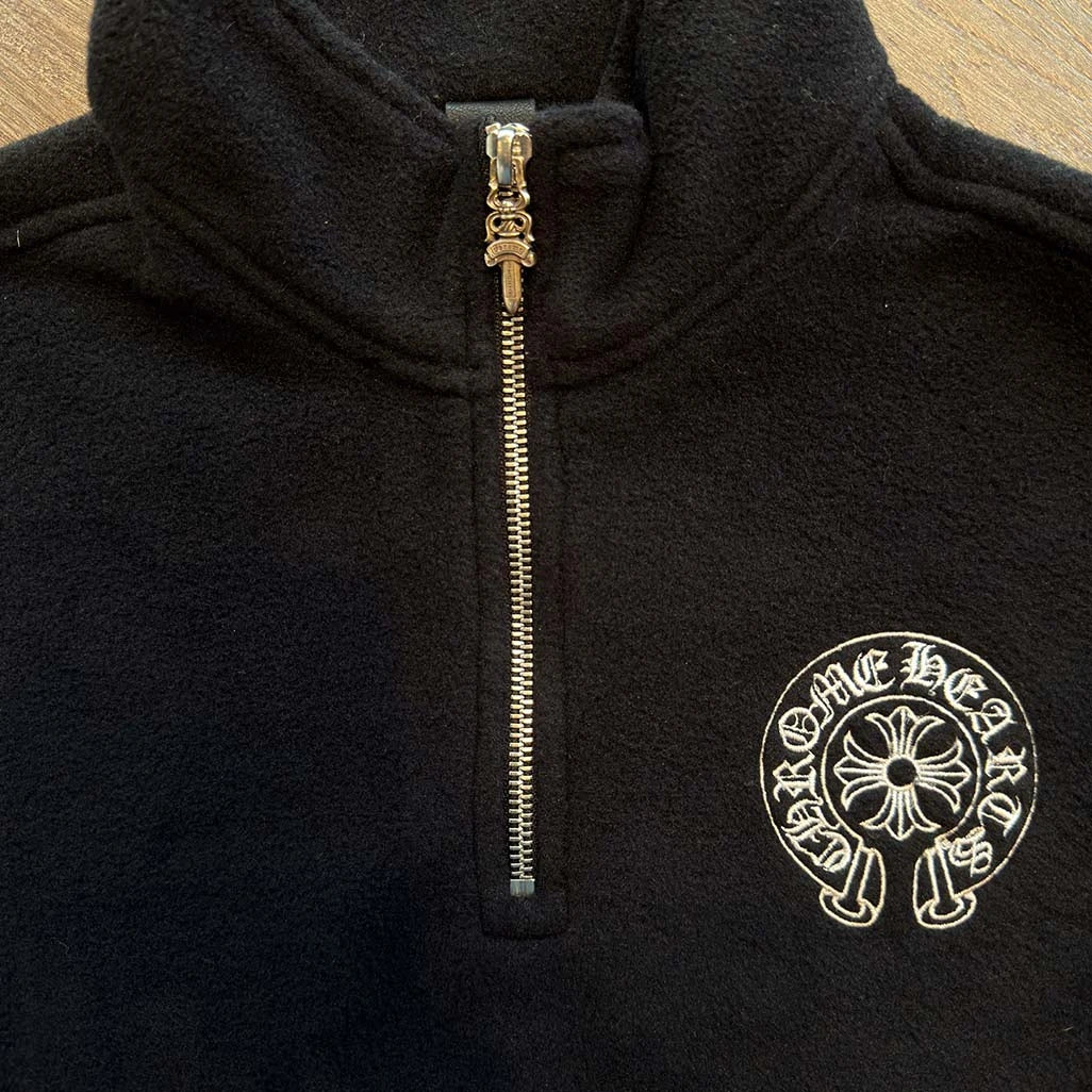 Chrome Hearts Half Zip Horse Shoe Jacket Black - 3