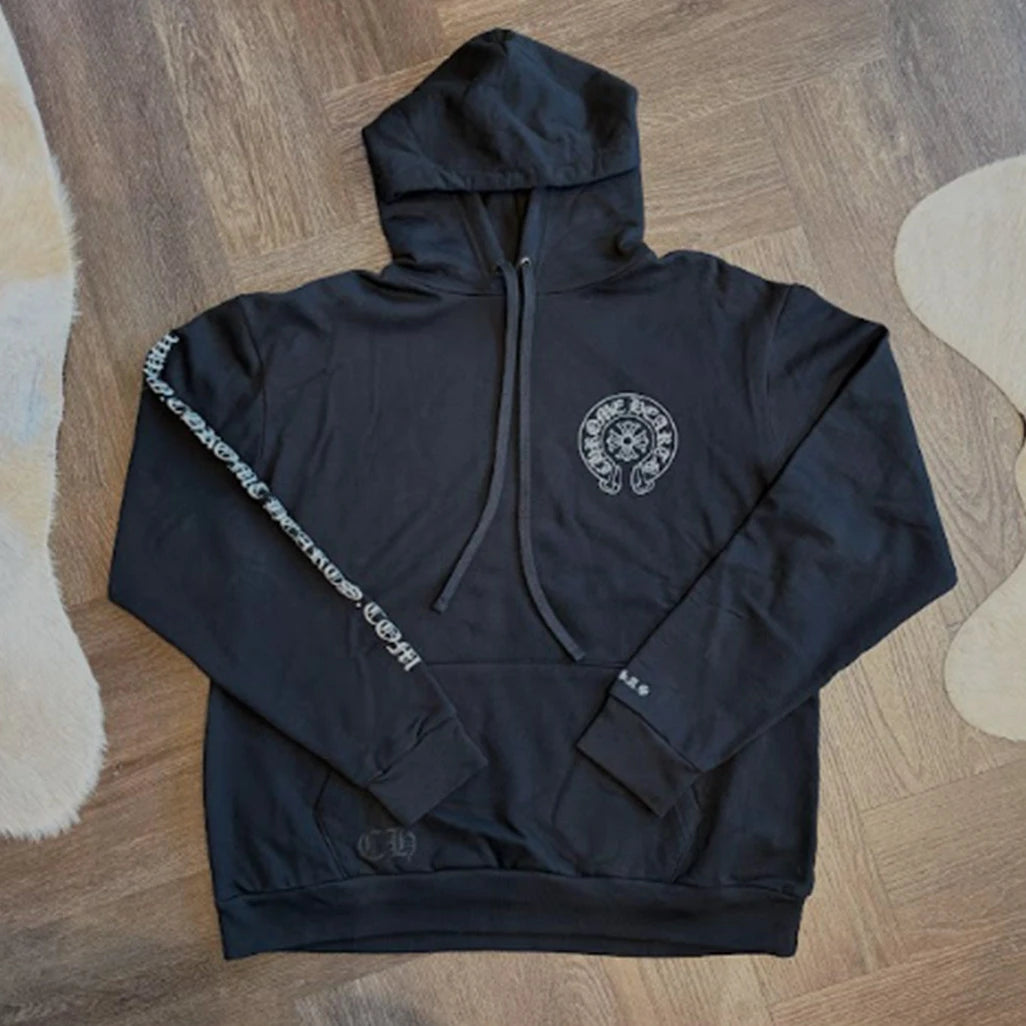 Chrome Hearts Horseshoe Black White Hoodie - 1