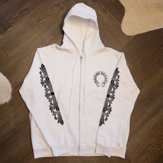 Chrome Hearts Horseshoe Floral White Hoodie - 1