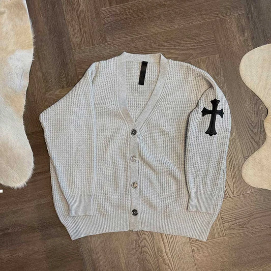Chrome Hearts Knit Button Cardigan Grey Patch - 1