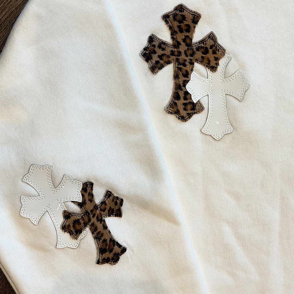 Chrome Hearts Leopard Patch Flooded 1/4 Zip Jumper