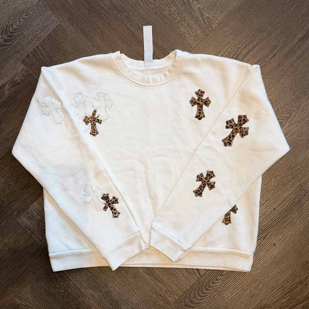 Chrome Hearts Leopard Patch Flooded Sweatshirt