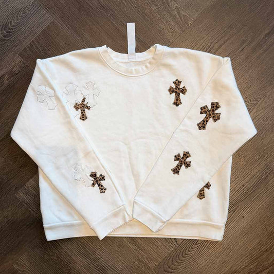 Chrome Hearts Leopard Patch Flooded Sweatshirt