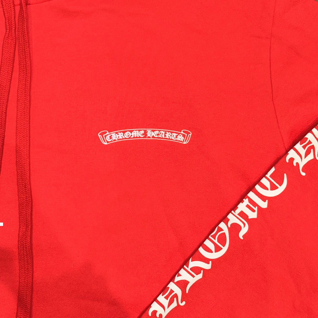 Chrome Hearts Red Scroll Pullover Hoodie - 5
