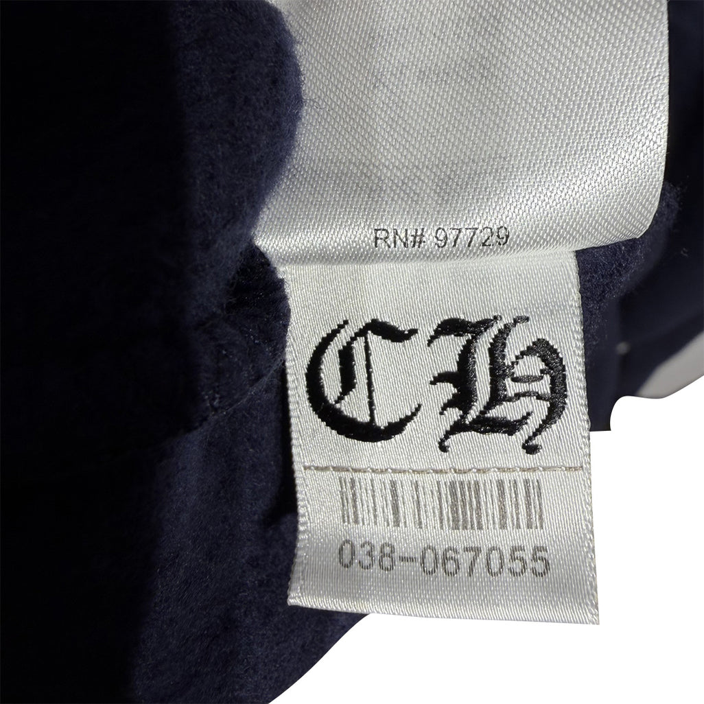 Chrome Hearts Script Logo Hoodie Navy Yellow - 6