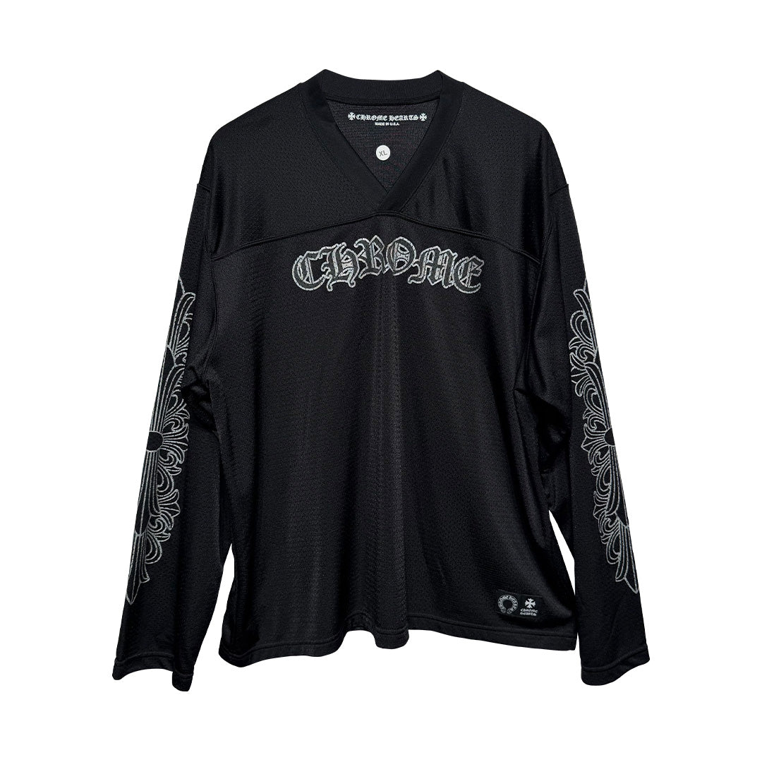 Chrome Hearts Script Mesh Long Sleeve Jersey Black - 3