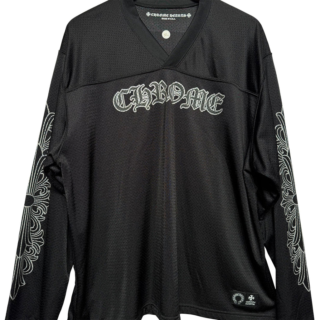 Chrome Hearts Script Mesh Long Sleeve Jersey Black - 4
