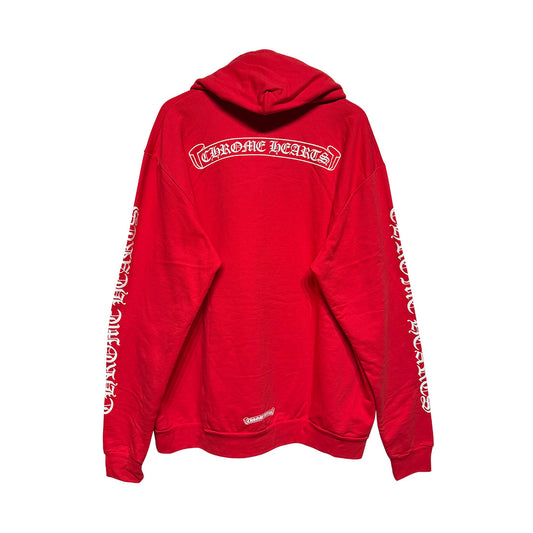 Chrome Hearts Scroll Logo Red White Sweatshirt - 1