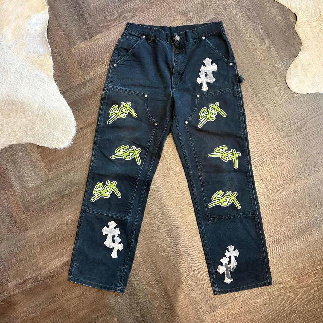 Chrome Hearts Sex Record Grey White Camo Denim - 1
