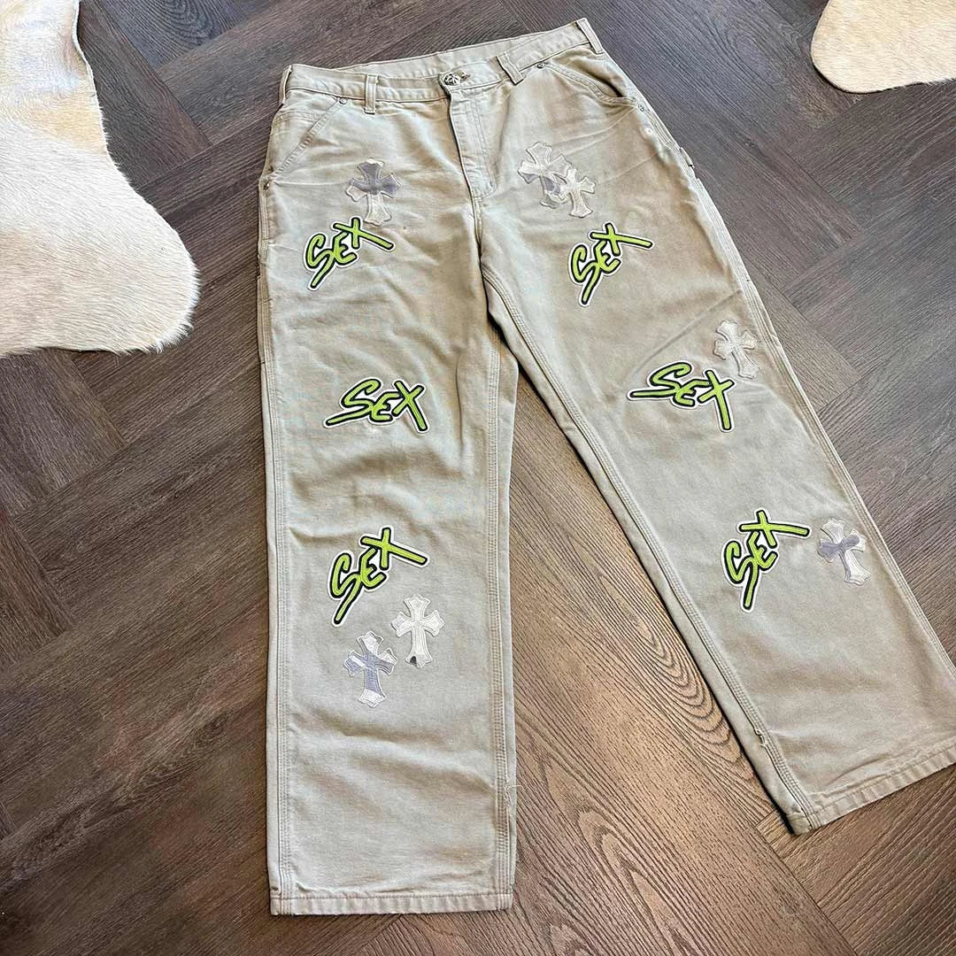 Chrome Hearts Sex Records Carpenter Beige Jeans - 2