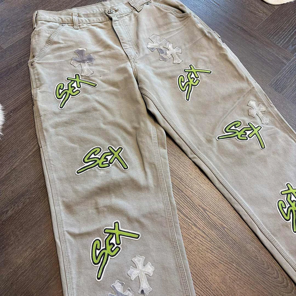 Chrome Hearts Sex Records Carpenter Beige Jeans - 3