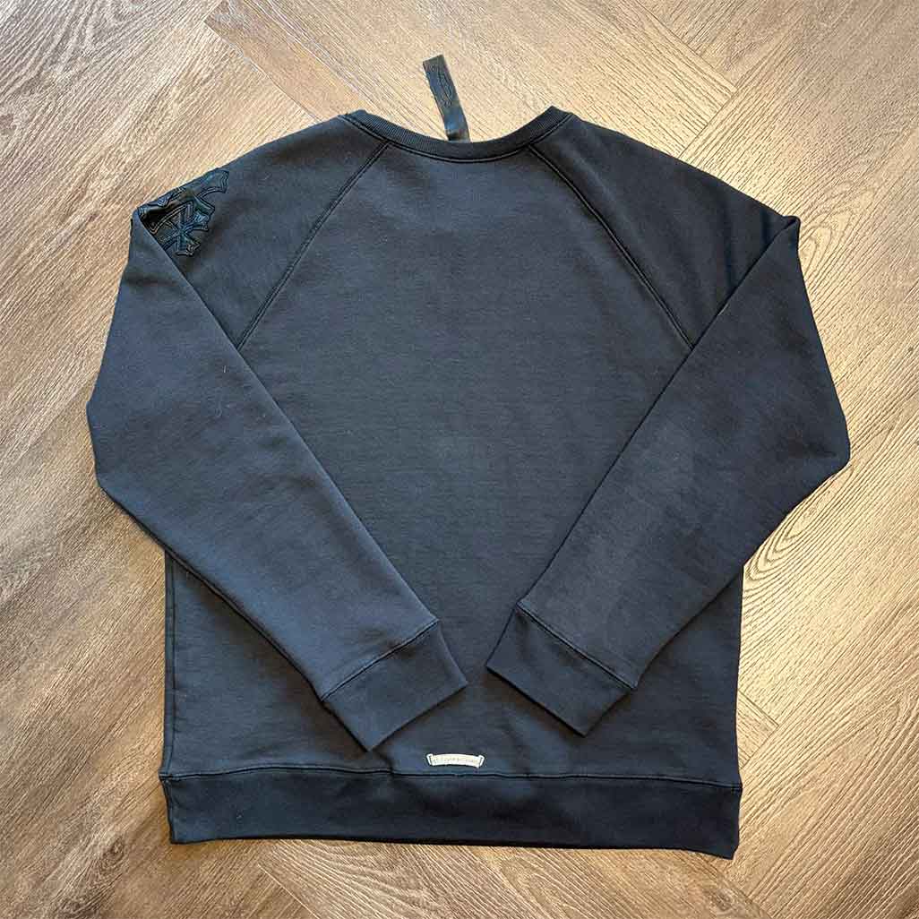 Chrome Hearts Triple Leather Cross Patch Crewneck Sweatshirt