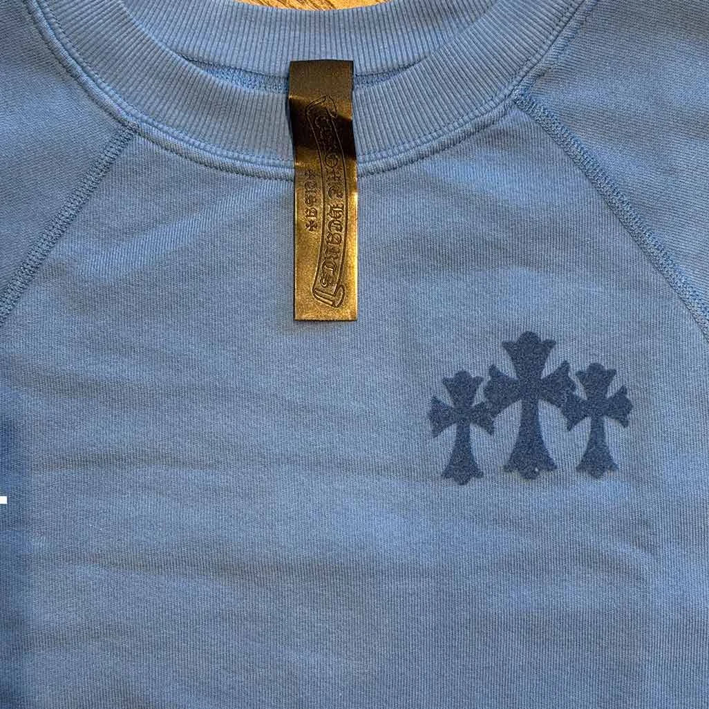 Chrome Hearts Triple Patch Blue Sweatshirt - 3