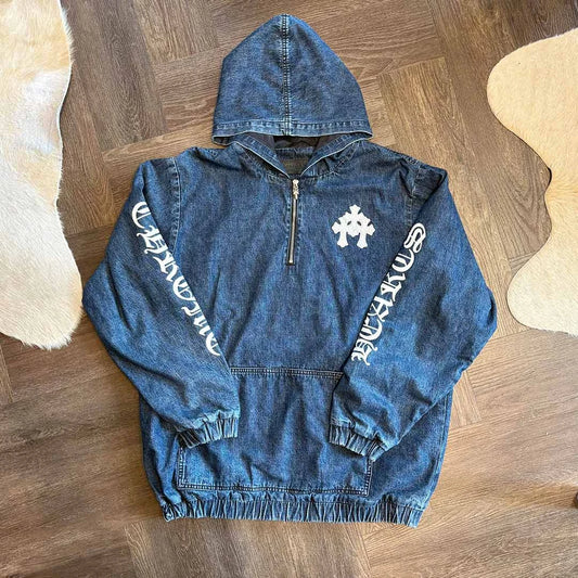 Chrome Hearts Triple Patch Denim Jacket Blue - 1